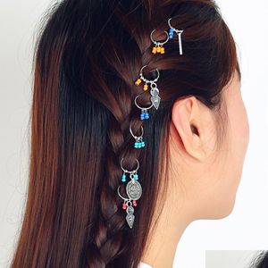 Hair Clips Barrettes Europe Fashion Jewelry Vintage Womens Clip Decorated Headwear Leaf Coin Pendant Hairpin Ornament Drop Deliver Dhv5X