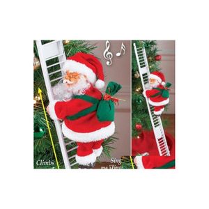 Dekoracje świąteczne elektryczne wspinaczce Santa Claus Figurina Ozdoba Xmas Party DIY Crafts Festival Navidad Drop dostawa ho dh1fg