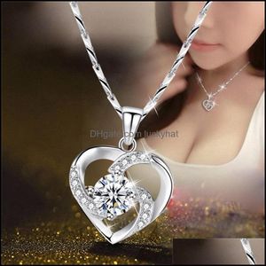 Collane con ciondolo Love Crystal Collana Nastro Zaffiro Regalo di compleanno per gioielli da donna Bianco Viola 3 2Lr Q2 Drop Delivery Pendenti Dhbk9