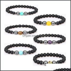 Ręcznie robione z koralikami Natural Energy Stone Bead Strands Bracelets Bracelets for Women Men Party Club Birthday Joga Biżuteria Dostawa Dhyc9