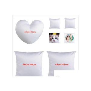 Cushion/Decorative Pillow 3 Sizes Sublimation Pillowcase Doublefaced Heat Transfer Printing Ers Blank Cushion Without Insert Polyest Dhevr