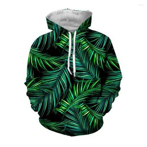 Herrtröjor jumeast 3d palm djungel lämnar tryckt y2k hoodie män casual harajuku mode långärmad topp plus size lose yk2 kläder