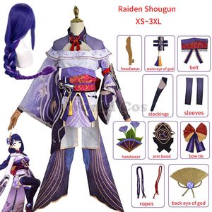 Raiden Shogun Cosplay Wig - Purple Long Hair Costume Accessories for Halloween | Genshin Impact