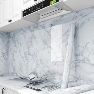 Wallpapers Oil Proof Marble Self-adhesive Wallpaper Waterproof Kitchen High Temperature Resistance Cabinet Refurbished Countertop Sticker
