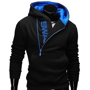 Herren Hoodies Sweatshirts Mode Herren Sport Kapuzenpullover Plus Size Slant Zipper Letter Hoodies Langarm Casual Herbst Männliche Kleidung 230111