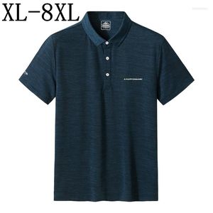 メンズポロス7xl 6xl 8xl夏のクイックドライポロシャツメンズショートスリーブメンズカジュアルホム快適な通気性のあるメンズシャツ