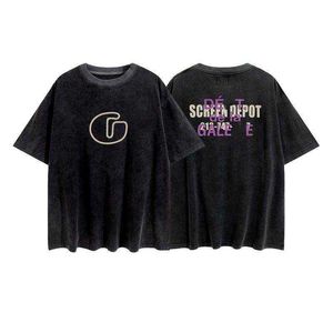 T-shirt classica di marca di moda Gallxxyed Dept Summer G Letters Stampa T-shirt casual allentata lavata High Street per uomo e uomo