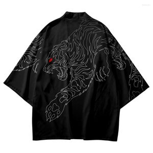 Этническая одежда традиционная Haori Tiger Print Cosplay Kimono 2023 Женщины мужчины Harajuku Японский пляж Юката Кардиган Кардиган Азиатский