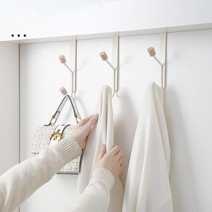 Hooks Creative Bathroom Door Household Clothes Rack Shelf Bedroom White Simple Wrought Iron Coat Key Storage Hook Hanger
