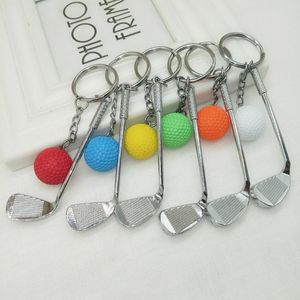 Keychains Simulation Golf Key Chains 6 Color Sport Ball Rings Bag Accessories Gifts For Team Friends