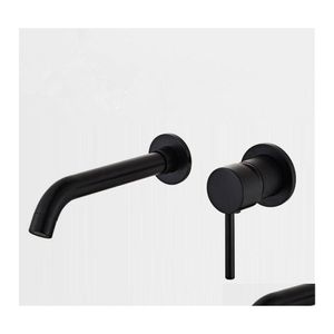 Rubinetti del lavandino da bagno a parete a parete ruscello a bacino in ottone montato a singolo mixer tocco di acqua fredda bagno all'ingrosso bagno mablack spazzola bianca set oro dhwv4