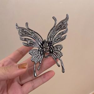 Korean Metal Liquid Butterfly Hair Clip Ribbon For Women Back Head Grab Clips Hairpin Geometric Headband Accessories 1312