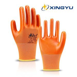 XINGYU Safety Work Glove PVC Coating Oil-proof Industrial Gloves For Men Anti-Static Construction Garden Mechanic 1 3 6 12 Pairs