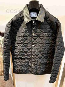 Men's Jackets Designer new fashion mens jackets highquality argyle shaped sewing design black cotton padded clothes single breasted top FNJF