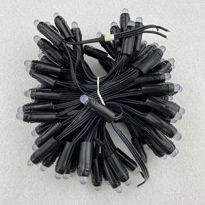 ストリング抵抗器タイプ/ブラックケーシング/DC12V/100PCS/STRAND/TYPE/RGBアドレス可能な12mm WS2811 LEDピクセルノード18AWGブラックワイヤーIP68