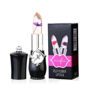 Lipstick Flower Jelly Balsam zmienia kolor szminki przezroczysty kubek bez stałego Łatwy w noszeniu Wodoodporna wysokiej klasy makijaż makijaż