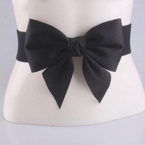 Cinture 2023 Cintura coreana con grande fascia da prua alla fascia larga Cuccia elastica per corsetto per abiti Accessori Donne Black