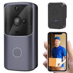 Campanelli smart home wireless video cofano 720p wifi security sensore a infrared intercom nottur visione mobile app mobile talk door viewer1