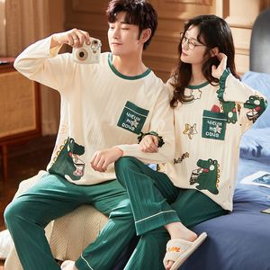 Männer Nachtwäsche Koreanische Männer Pijamas Set Baumwolle Frauen Pyjamas Herbst Casual Loungewear hombre Mujer Hause Kleidung Pyjamas Anzug 230111