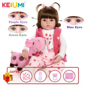 Dolls Keiumi Reborn Bebe Doll Toy Cloth Body Forkowana realistyczna lalka dla dzieci z żyrafą maluch urodzinowe prezenty świąteczne 230111