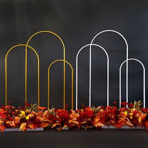 Decorative Flowers Wreaths Wedding Arch Wrought Iron Flower Frame Stand Balloon Arrangement Backdrop Props Stage Decoration Bow Kit 230110