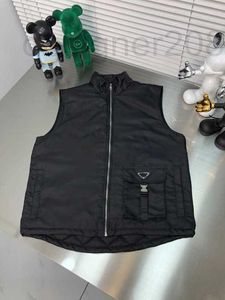 Мужские жилеты дизайнер New Fashion Vest Highquality Pocket Litching Design Nylon Luxury Black Stand Compar Mens Pat Chlq
