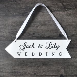 Party Decoration Personlig bröllopspil Skylt Träväg Wood Plack Välkommen Guide Brädet Cafe Wall Oregelbundet hängande