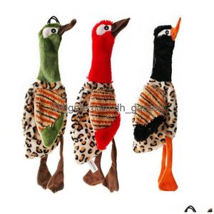 Dog Toys Chews 30X9Cm Lovely Squeak Plush Pet Toy Duck Bird Stuffing Puppy Interactive Play Empty Sound Drop Delivery Home Dhgarden Dhhvf