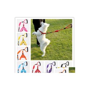 Köpek yakaları 4 boyutlu evcil hayvan eğitimi tasma yaka kediler köpekler kablo demeti dayanıklı evcil hayvanlar çekiş ipi s/m/l/xl damla teslimat ev dhmvp