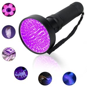 395-400nm 100LED UV Flashlight Torch Black Light Detection Flashlight Torch Portable Violet Light Money Detector lamp