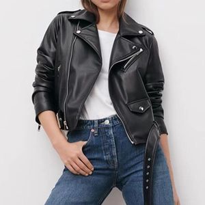 Jackets de designer feminino Mulher casacos curtos Spring Spring estilo Slim for Lady Genuine Leather Jacket Designer Casat A40