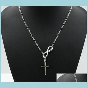 Pendanthalsband Infinity Cross Wedding Party Event 925 Sier Plated Chain Elegant Jewelry for Women Ladies in Bk Drop Delivery Penda DHNXV