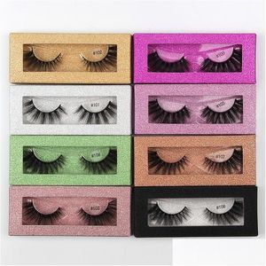 Ciglia finte 3D Individual Eye Lash Packaging Box Handmade Natural Black Cotton Gambo Makeup Eyelash Pack Drop Delivery Health Be Dhux1