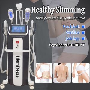 cryo hiemt 2 in 1スリミングボディマシン凍結脂肪分解脂肪凍結減量抗セルライトemslim筋肉刺激装置5ハンドル付き