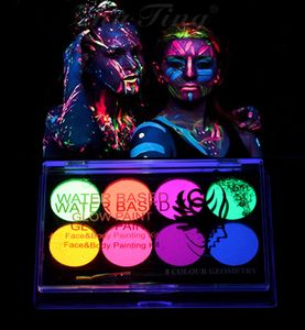 The latest 8-color fluorescent Painting water-soluble body painting pigment face color theatrical makeup many styles to choose from support customized logo