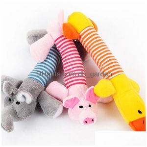 Dog Toys Chews Cute Pet Cat Plush Squeak Sound Funny Fleece Durability Chew Toy Fit For All Pets Elephant Pig New Drop Del Dhgarden Dhoi8