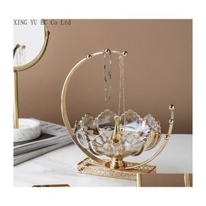 Dishes Plates Creative Light Luxury American Glass Fruit Tray Home Living Room Coffee Table Snack Plate Decoration Dessert Storage Dhour