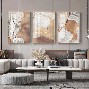 Gemälde Einfache nordische Retro -Kunst abstrakte Flusslinie Ölmalerei Wohnzimmer Schlafzimmer Nische dekorativ Bild Leinwand Druck