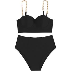 Women's Swimwear Solid Bikini Sets High Waisted 2023 Women Sexy Two Pieces Swimsuit 8 Colors Size Small Large Quality 230111