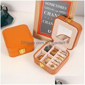 Jewelry Boxes Travel Box Pu Leather Storage Case Portable Jewellery Display For Earrings Necklace Ring Drop Delivery Packagin Dhgarden Dhgxr