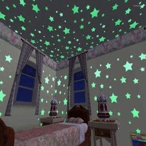 Adesivos de parede 100/50/25pcs brilham no decoração de decoração de casa do quarto de crianças escuras, estrelas luminosas de decalque fluorescente