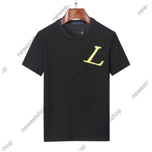 2023 męskie designerskie koszule T Summer klatki piersiowej przednie żółte litery haftowe druk t -koszulka bawełna bawełna bawełniana