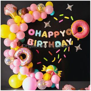 Other Event Party Supplies Christmas Doughnut Theme Decoration Balloon Candy Ice Cream Birthday Flag Package Drop Delivery Dhgarden Dhtwc