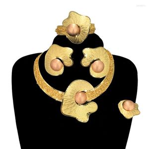 Necklace Earrings Set Mother's Day Gift Woman Jewelry Flower Earring Bracelet Wedding Dress Accessories FHK13731