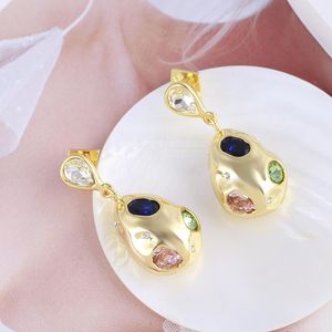 Stud Earrings European And American Jewelry Wholesale Trendy Sparkling Irregular Geometric Metal Drop