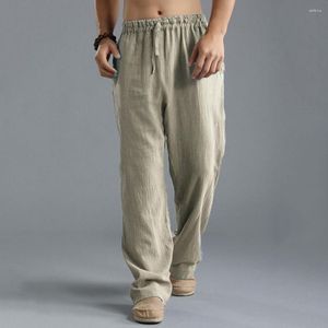Men's Pants Casual Men Solid Color Elastic Waist Streetwear Breathable Thin Trousers For Daily Wear Male Clothing