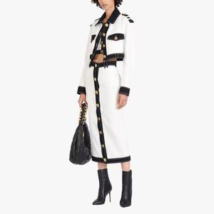 Kadın Tasarımcı İki Parçalı Set Dress Bahar Denim Giysileri Dış Giysiler Lüks Marka Giyim Boyutu S-XL A51