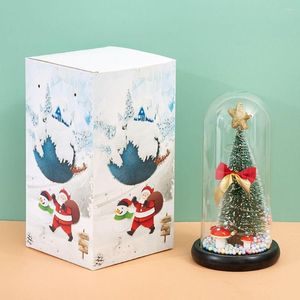 Christmas Decorations Creative Year Artificial Tree Gift Xmas Ornament In Glass Santa Pinecone Home Decoration