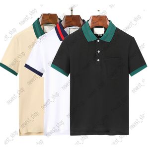 2023 Yaz Tasarımcı Erkek polo Gömlek lüks patchwork renk yaka ön cep şerit baskı tişörtleri moda mektubu baskı t-shirt gündelik poloshirt XXXL 3XL kadın