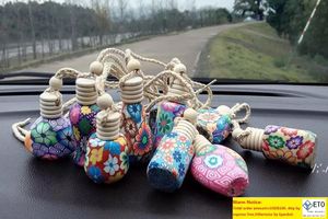 Bottle Polymer Clay Empty Glass Essential Oils Diffusers Fashion Car Pendant Car Hanging Ornament Packing Bottles by sea